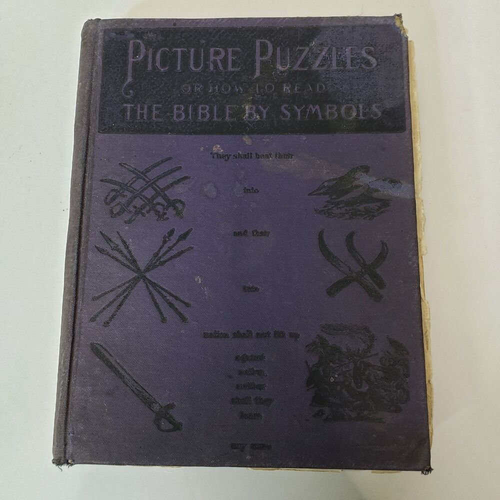 1903 Symbols and Picture Purple Bible Book Fair Condition Religious Junk Journal